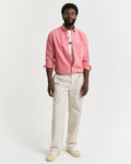 BRICK RED, REG COTTON LINEN SHIRT BY GANT AU.