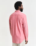 BRICK RED, REG COTTON LINEN SHIRT, BACK-VIEW BY GANT AU.