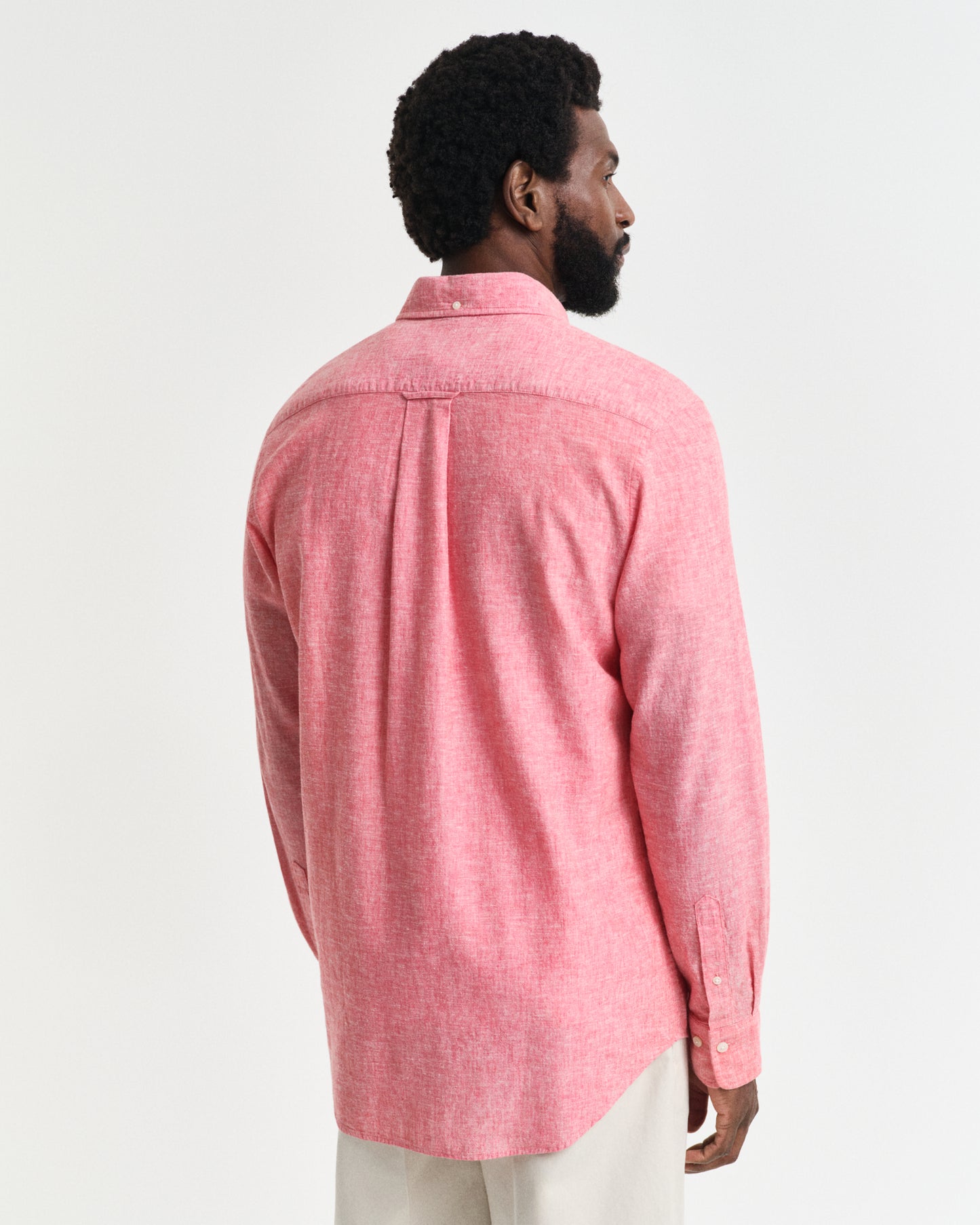 BRICK RED, REG COTTON LINEN SHIRT, BACK-VIEW BY GANT AU.