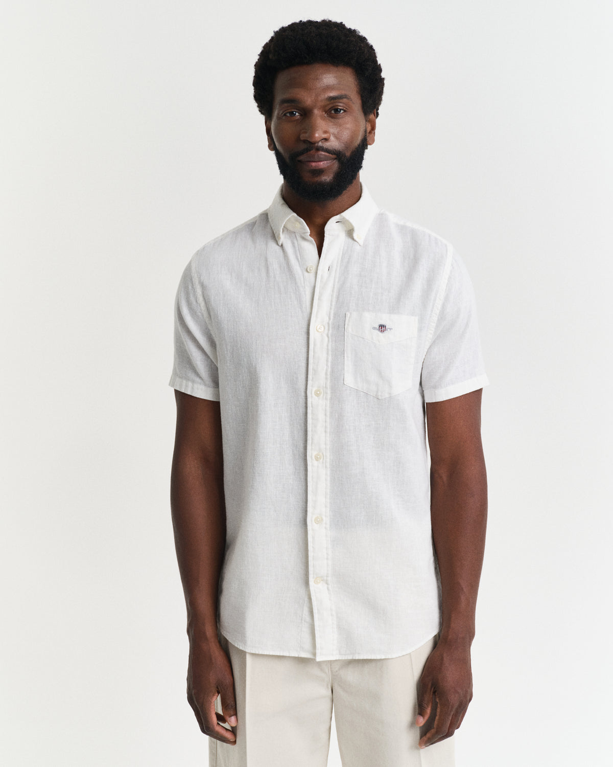 Regular Fit Cotton Linen Short Sleeve Shirt