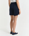 EVENING BLUE, REL LINEN BLEND PULL ON SHORTS, BACK-VIEW BY GANT AU.