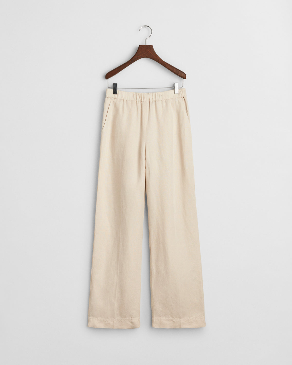 PUTTY, LINEN BLEND PULL ON PANTS, FRONT-VIEW BY GANT AU.