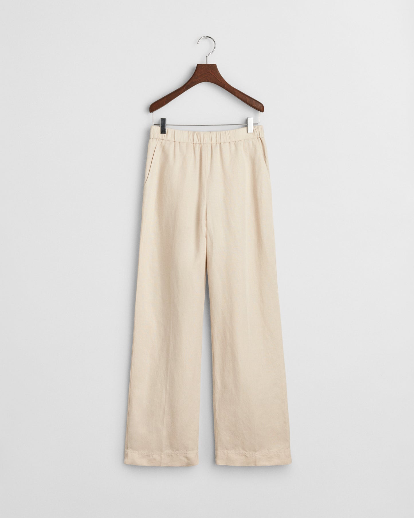 PUTTY, LINEN BLEND PULL ON PANTS, FRONT-VIEW BY GANT AU.