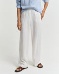 MODEL WEARING LINEN BLEND PULL ON PANTS