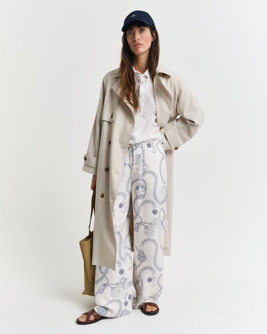 CREAM, FLUID SAILING DRAWSTRING PANTS BY GANT AU.