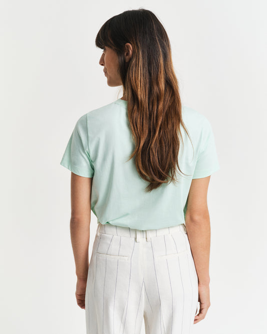 FADED MINT, REG SHIELD SS T-SHIRT, BACK-VIEW BY GANT AU.