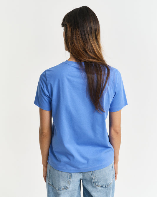PERFECT BLUE, REG SHIELD SS T-SHIRT, BACK-VIEW BY GANT AU.
