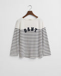 EVENING BLUE, REG BRETON BOAT NECK T-SHIRT, FLAT-LAY BY GANT AU.
