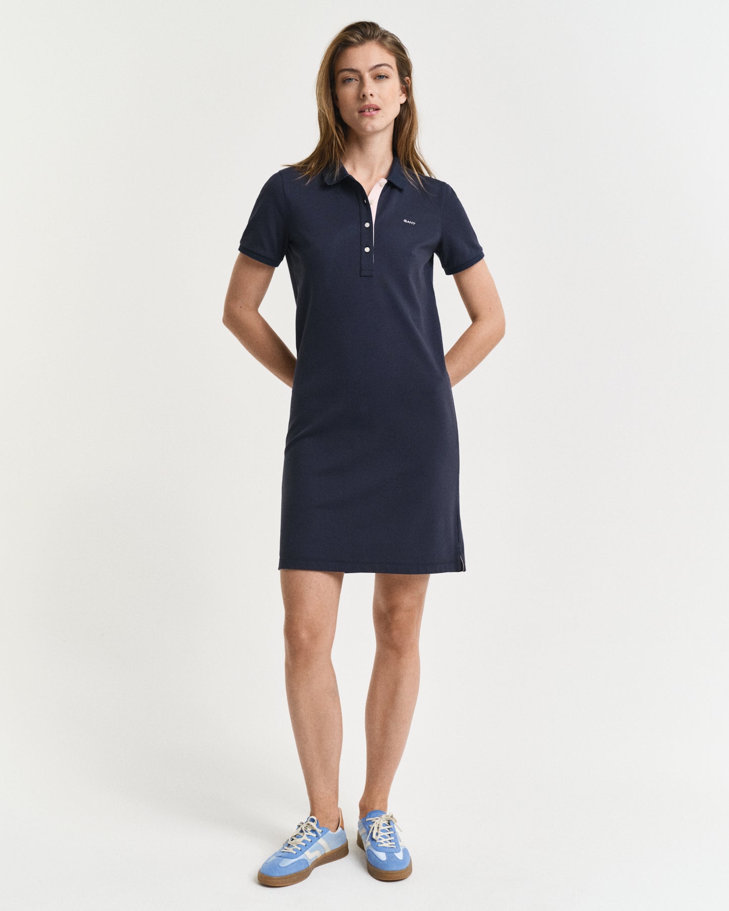 Contrast Collared Piqué Polo Dress