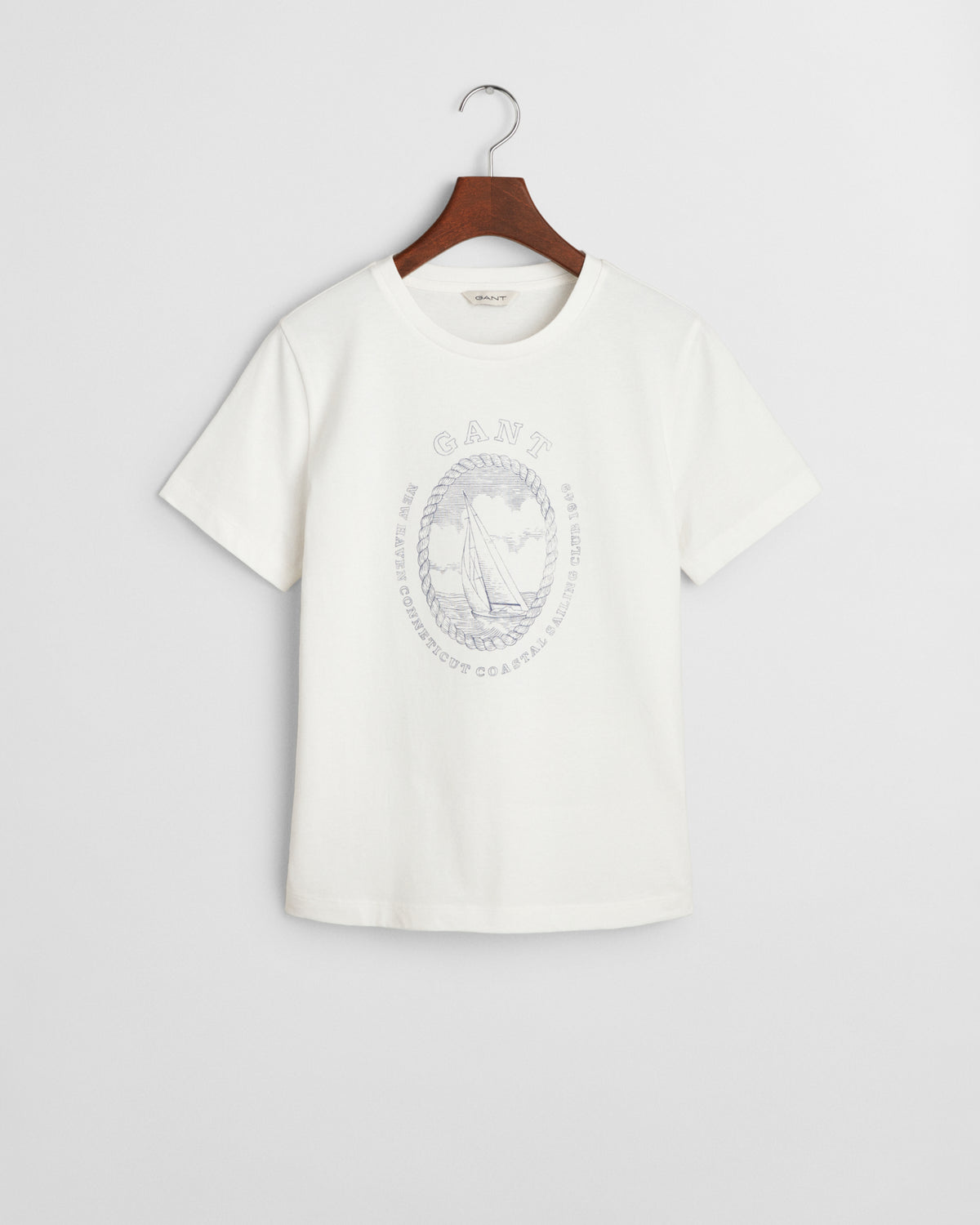 EGGSHELL, REG GRAPHIC SS T-SHIRT, FLAT-LAY BY GANT AU.