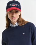 MODEL WEARING SHIELD C-NECK SWEAT DRESS