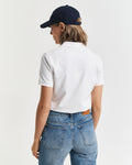 WHITE, CONTRAST COLLAR SS PIQUE POLO, BACK-VIEW BY GANT AU.