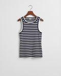 EVENING BLUE, STRIPED TANK TOP, FLAT-LAY BY GANT AU.
