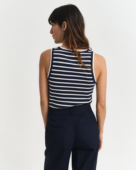EVENING BLUE, STRIPED TANK TOP, BACK-VIEW BY GANT AU.