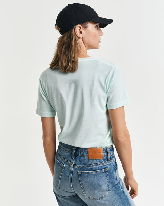 FADED MINT, REG SUNFADED SS V-NECK T-SHIRT, BACK-VIEW BY GANT AU.