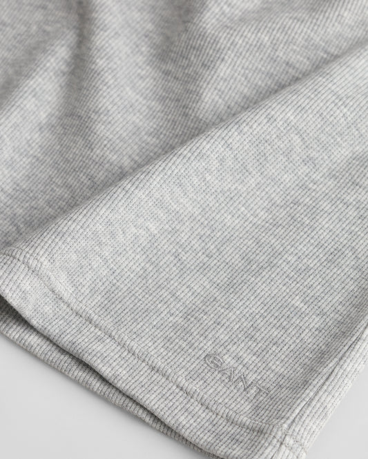 LIGHT GREY MELANGE, HIGH NECK RIB TANK TOP, CLOSE-UP BY GANT AU.