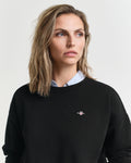 BLACK, SHIELD C-NECK SWEAT, CLOSE-UP BY GANT AU.