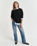 BLACK, SHIELD C-NECK SWEAT BY GANT AU.