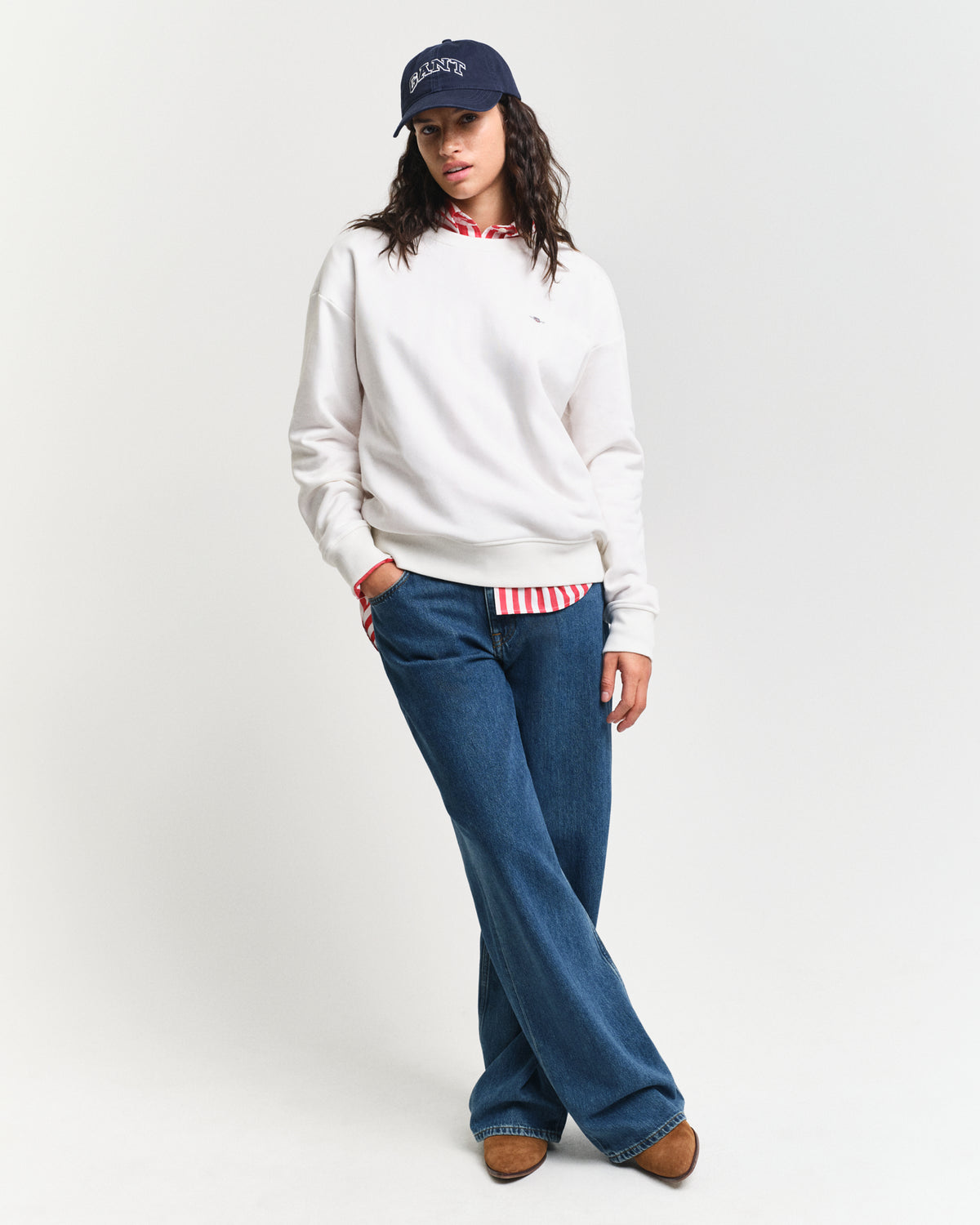 EGGSHELL, SHIELD C-NECK SWEAT BY GANT AU.