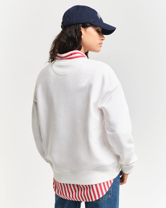 EGGSHELL, SHIELD C-NECK SWEAT, BACK-VIEW BY GANT AU.