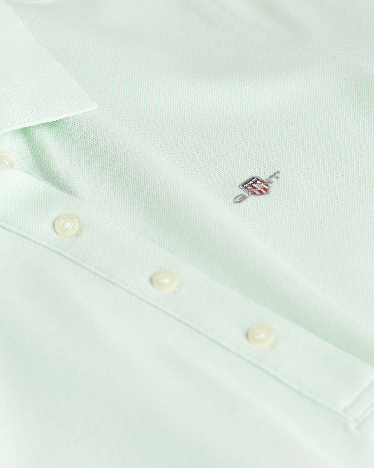 FADED MINT, SHIELD SS PIQUE POLO DRESS, CLOSE-UP BY GANT AU.