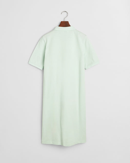 FADED MINT, SHIELD SS PIQUE POLO DRESS, BACK-VIEW BY GANT AU.
