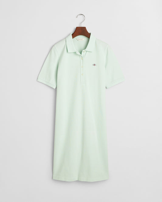 FADED MINT, SHIELD SS PIQUE POLO DRESS BY GANT AU.