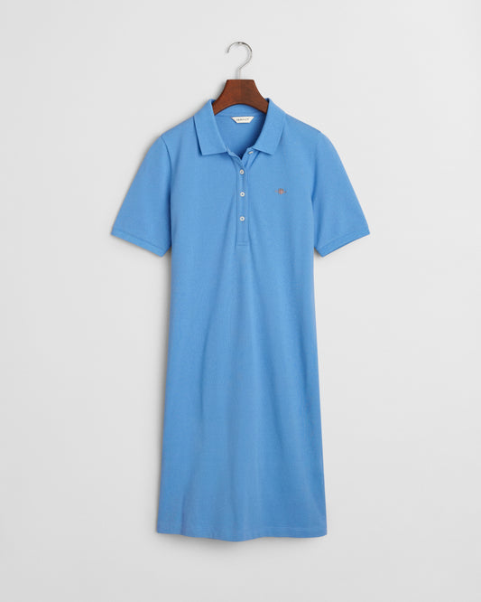 PERFECT BLUE, SHIELD SS PIQUE POLO DRESS BY GANT AU.