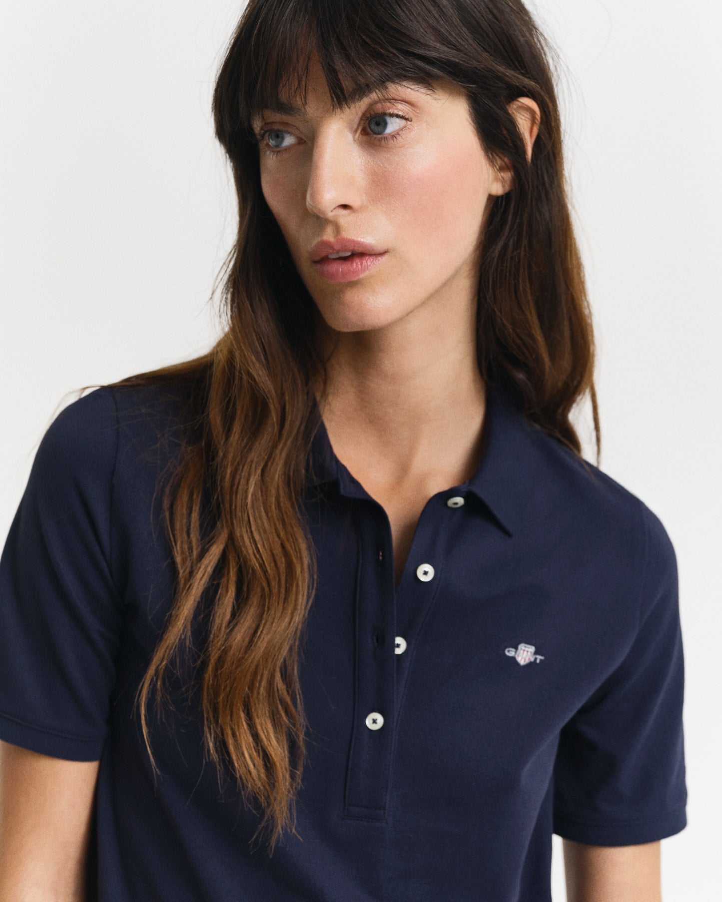 EVENING BLUE, SHIELD SS PIQUE POLO DRESS, CLOSE-UP BY GANT AU.