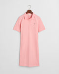 GERANIUM PINK, SHIELD SS PIQUE POLO DRESS, FLAT-LAY BY GANT AU.
