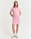 GERANIUM PINK, SHIELD SS PIQUE POLO DRESS, FRONT-VIEW BY GANT AU.