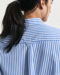 PERFECT BLUE, REG CLASSIC POPLIN STRIPED SHIRT, CLOSE-UP BY GANT AU.