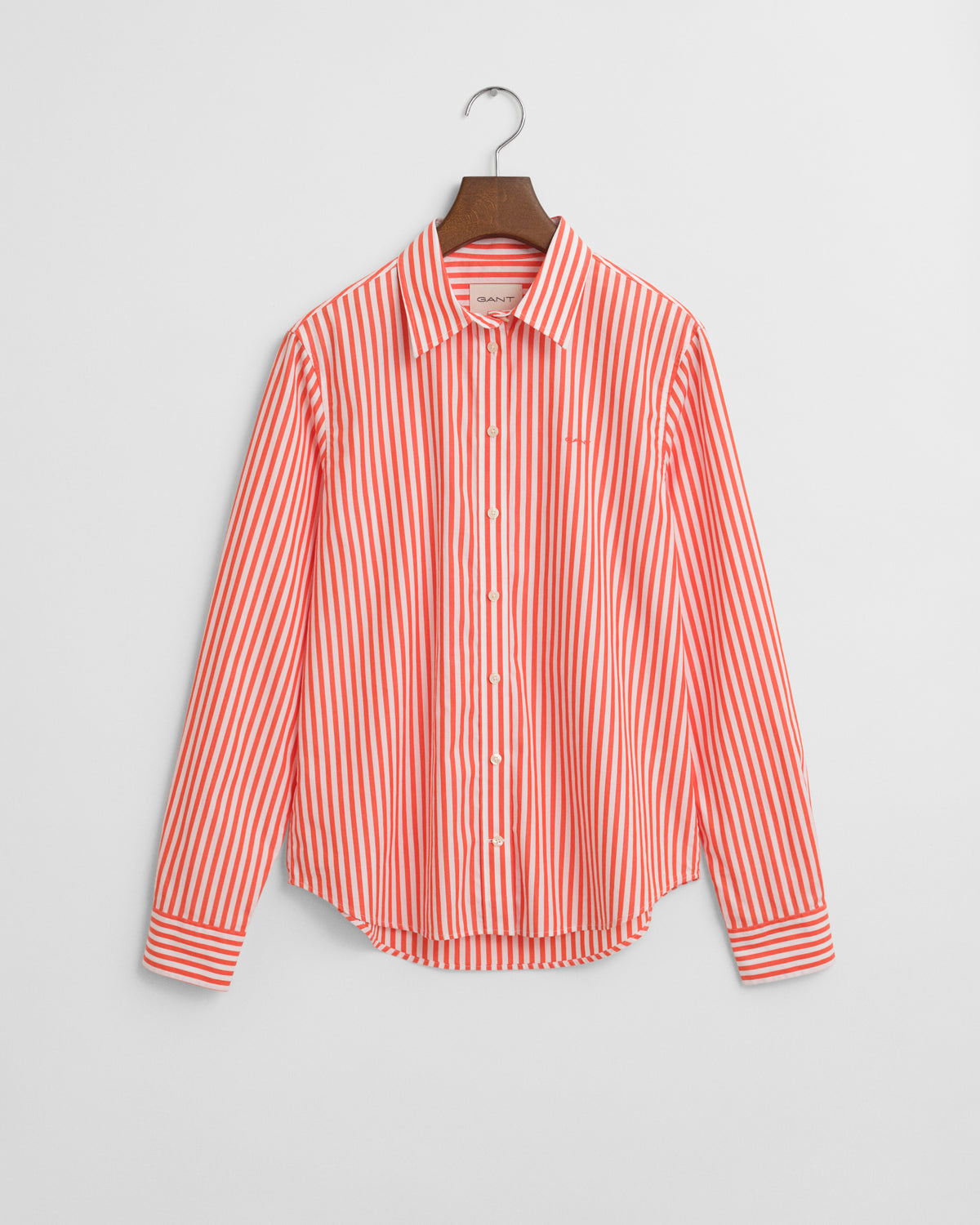 ORANGE RED, REG CLASSIC POPLIN STRIPED SHIRT, FLAT-LAY BY GANT AU.