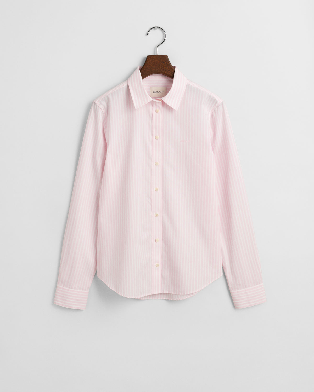 LIGHT PINK, REG CLASSIC POPLIN STRIPED SHIRT, FLAT-LAY BY GANT AU.