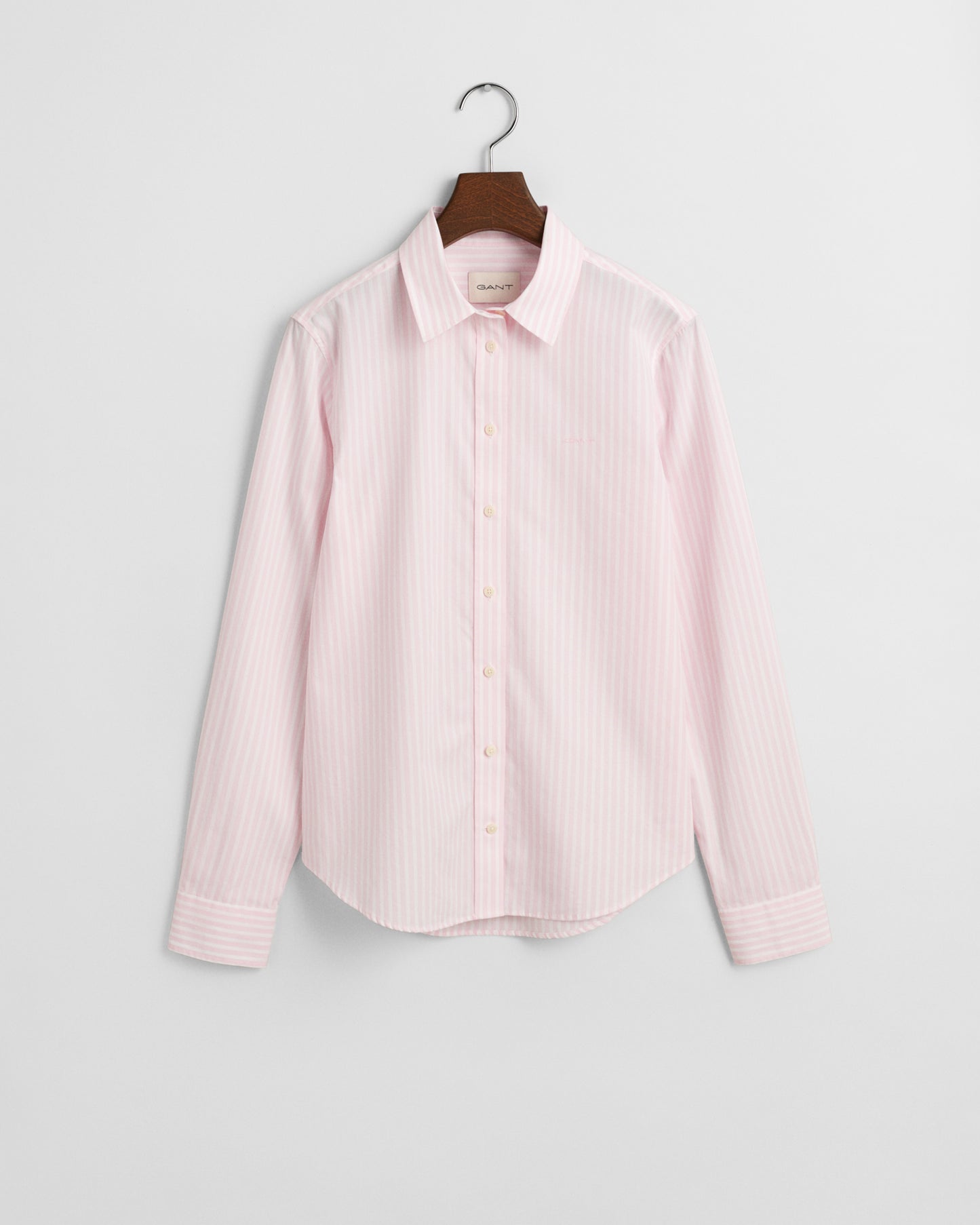 LIGHT PINK, REG CLASSIC POPLIN STRIPED SHIRT, FLAT-LAY BY GANT AU.