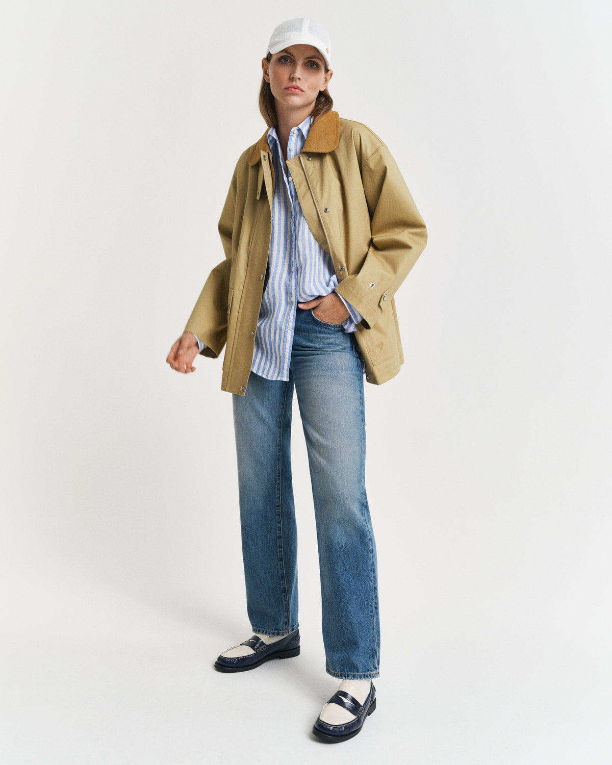 PERFECT BLUE, REL STRIPED LINEN SHIRT BY GANT AU.