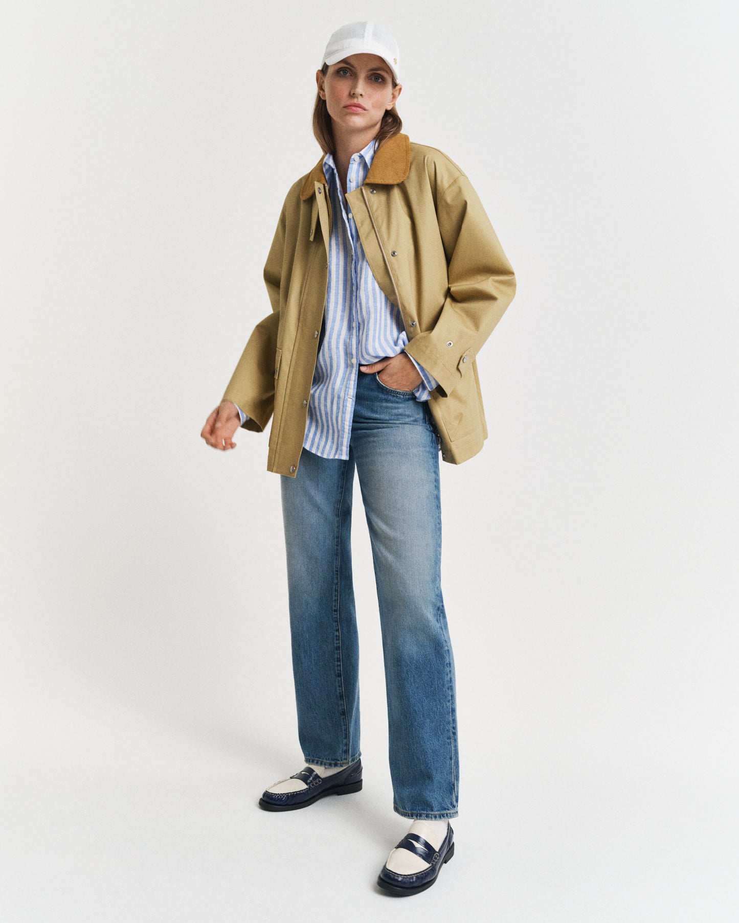 PERFECT BLUE, REL STRIPED LINEN SHIRT BY GANT AU.