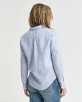 PERFECT BLUE, REG LINEN STRIPED SHIRT, BACK-VIEW BY GANT AU.