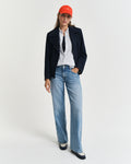 LIGHT BLUE, REG LINEN STRIPED SHIRT BY GANT AU.