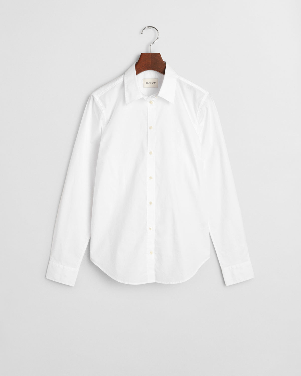 WHITE, SLIM POPLIN SOLID SHIRT, FLAT-LAY BY GANT AU.