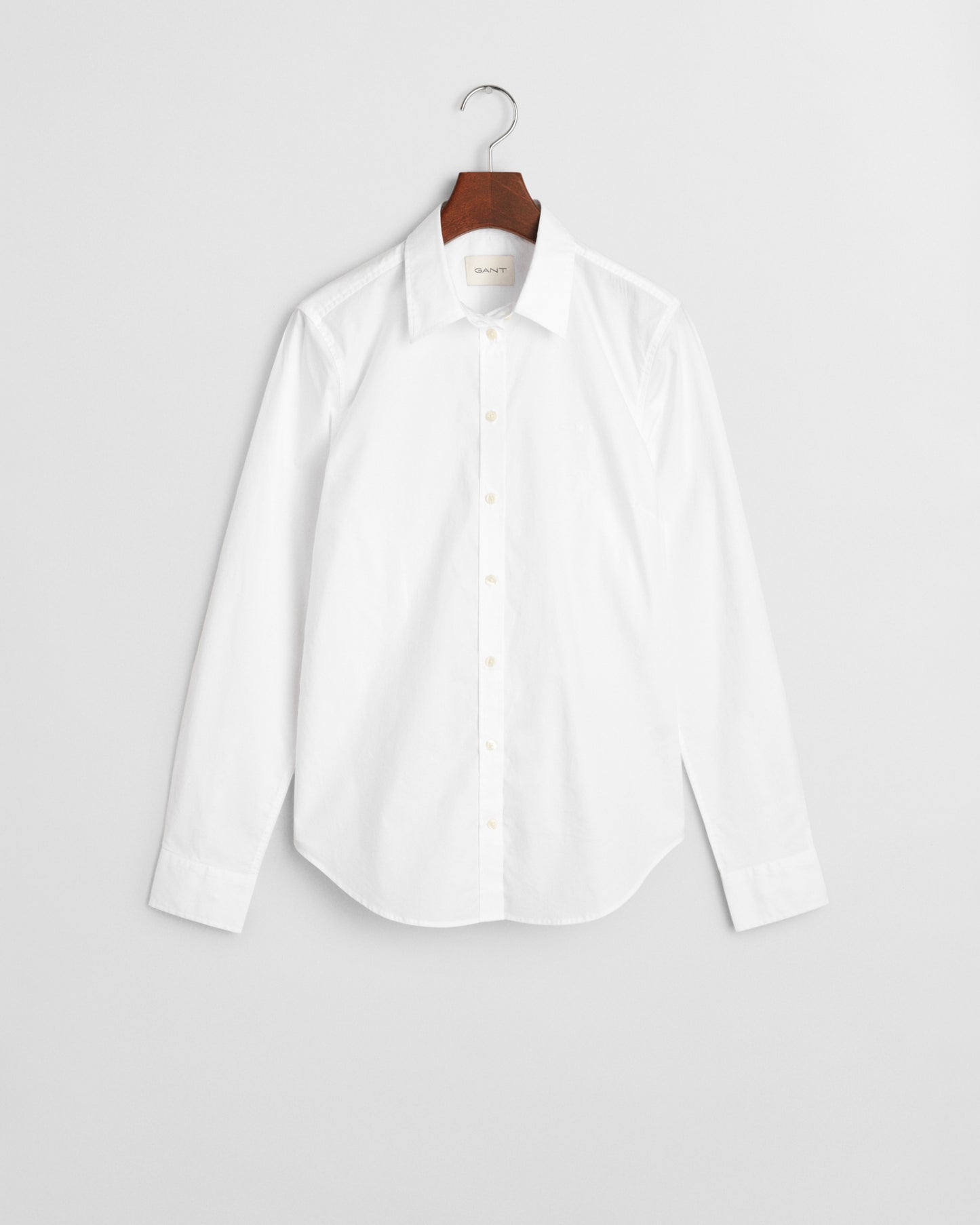 WHITE, SLIM POPLIN SOLID SHIRT, FLAT-LAY BY GANT AU.