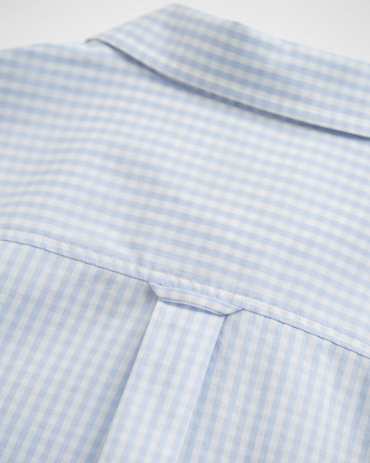 LIGHT BLUE, REG POPLIN GINGHAM SHIRT, CLOSE-UP BY GANT AU.