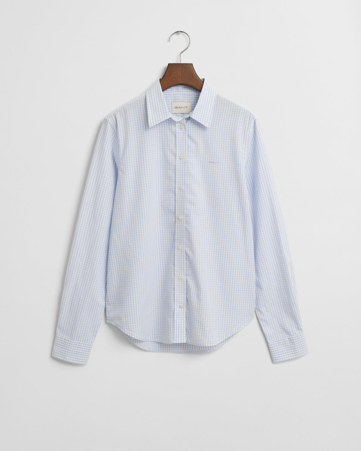 LIGHT BLUE, REG POPLIN GINGHAM SHIRT BY GANT AU.