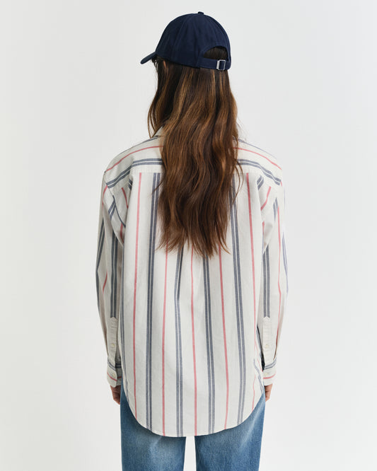 EGGSHELL, REL ARCHIVE OXFORD STRIPED SHIRT, BACK-VIEW BY GANT AU.
