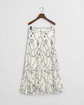 CREAM, SAILING PRINT PLEATED SKIRT, FLAT-LAY BY GANT AU.