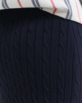 EVENING BLUE, STRETCH COTTON CABLE SKIRT, CLOSE-UP BY GANT AU.