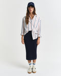 EVENING BLUE, STRETCH COTTON CABLE SKIRT BY GANT AU.
