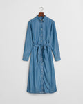 LIGHT INDIGO, REG CHAMBRAY SHIRT  DRESS, FLAT-LAY BY GANT AU.