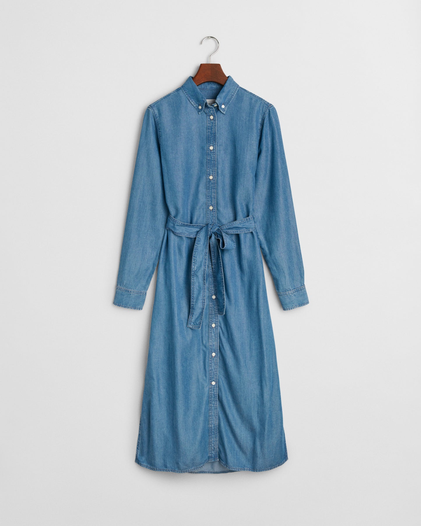LIGHT INDIGO, REG CHAMBRAY SHIRT  DRESS, FLAT-LAY BY GANT AU.