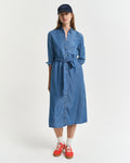 LIGHT INDIGO, REG CHAMBRAY SHIRT  DRESS, FRONT-VIEW BY GANT AU.